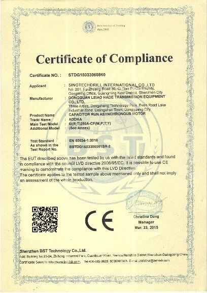 ประเทศจีน Sinotechdrill International Co., Ltd รับรอง